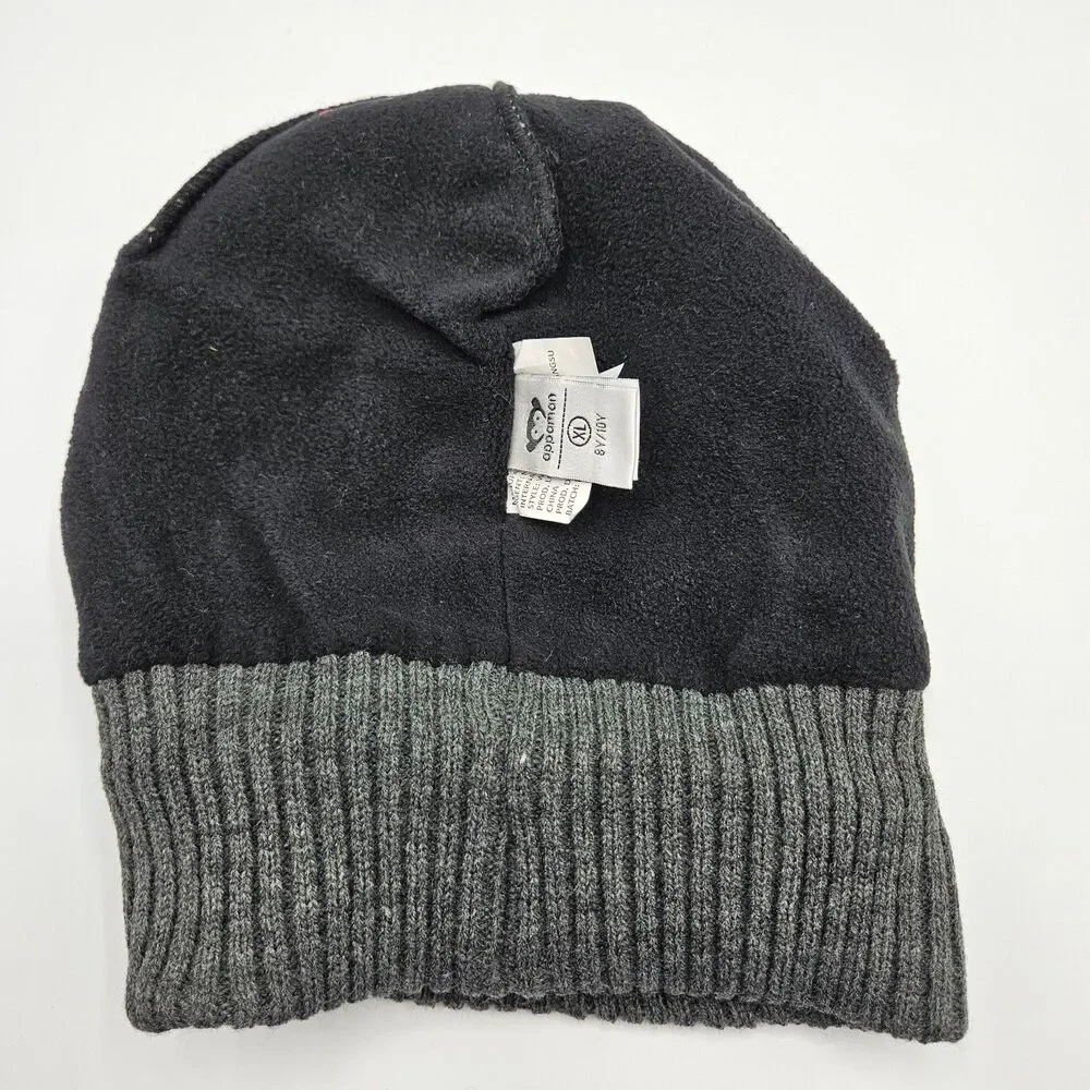 Appaman Kids Beanie 8–10Y Camo Knit Hat Fleece Lined Gray‎ Green NWT